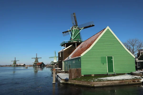 Hagyományos Épületek Zaanse Schans Ban Zaandam Hollandia — Stock Fotó