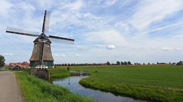 Dutch landscape with Windmill