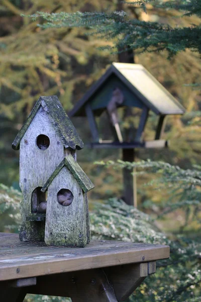 Oude verweerde nestkastjes — Stockfoto