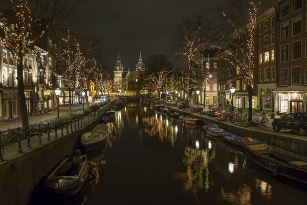 Amsterdam Street di notte — Foto Stock