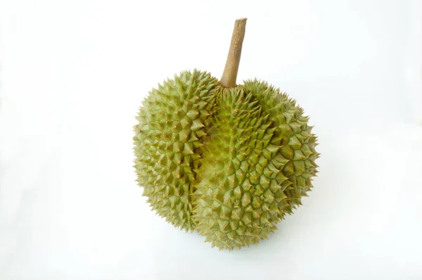 Foto Pequeño Durian Comprado Tailandia Fondo Blanco — Foto de Stock