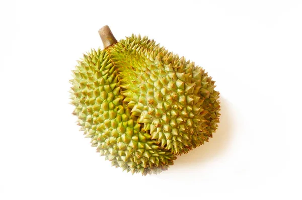 Bilden Liten Durian Köpt Thailand Vit Bakgrund — Stockfoto