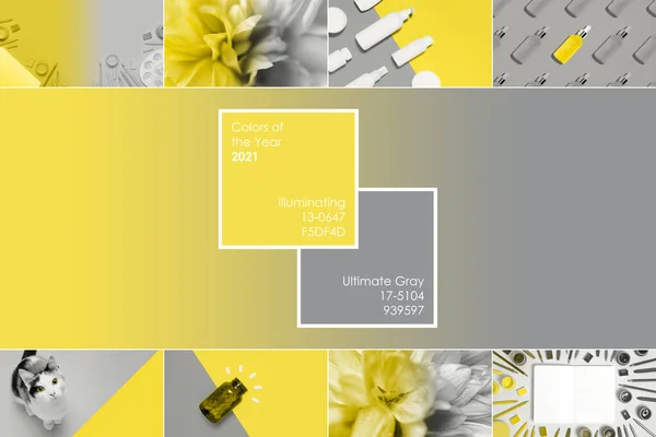 Nihai Gri ve Aydınlatıcı Renklerle Kolaj