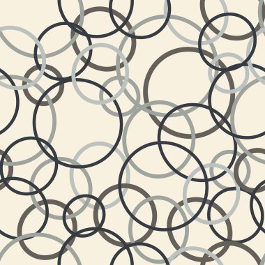 Soyut daireleri olan kusursuz bir vektör deseni düz bir arka planda oval. Duvar kağıdı, dekor, tekstil, fabrikalar, mutfak ve veli odaları için dizayn, yazdırma tişörtleri