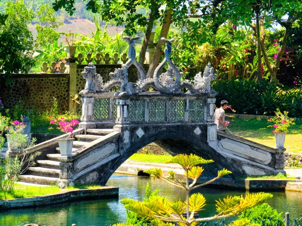 Park Tirta Gangga Sarayı gölde güzel köprü