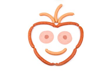 Smiley face sausage clipart