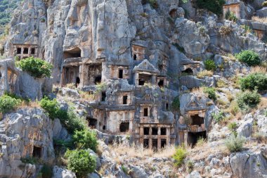 Rock tombs in Myra, Demre, Turkey clipart