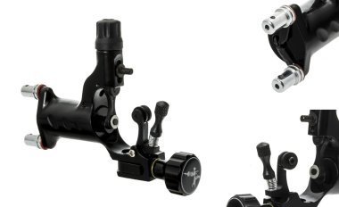 Beyaz bir arka plan üzerinde dövme makinesi