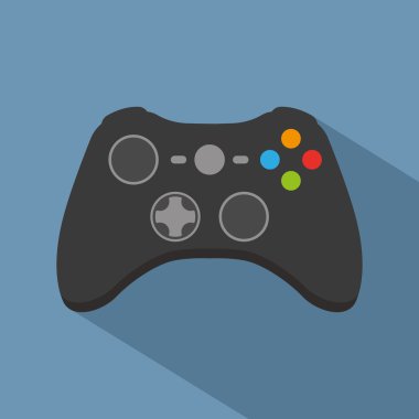 oyun kumandası düz simgesi