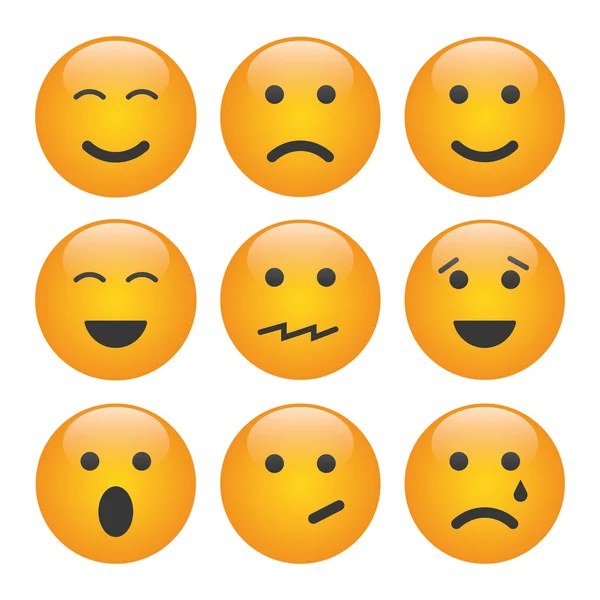 Set di Emoticons lucide — Vettoriale Stock