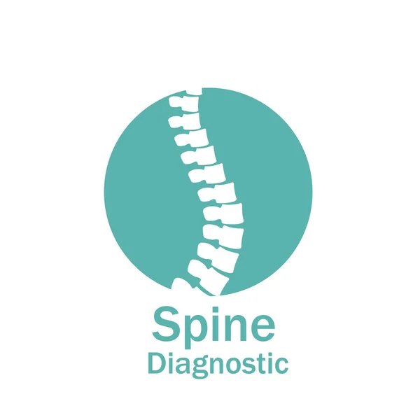 Flat spine icon for orthopedic therapy — Stock Vector