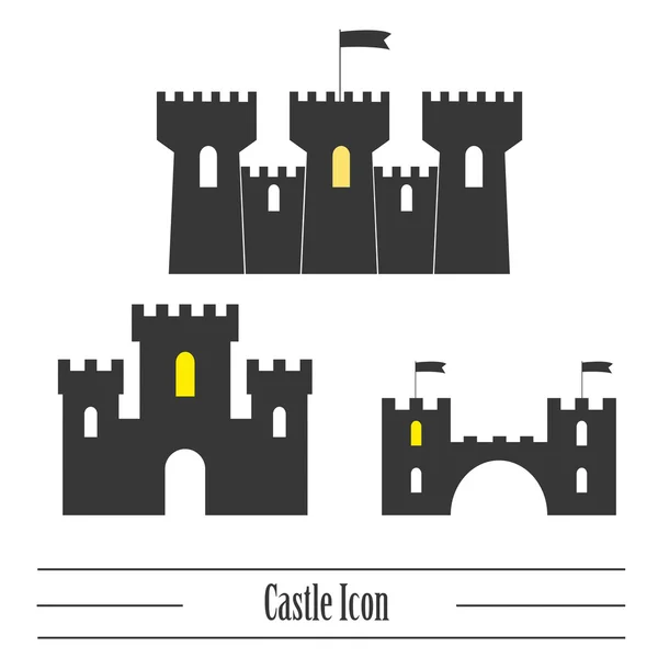Szary zamek ikona — Wektor stockowy