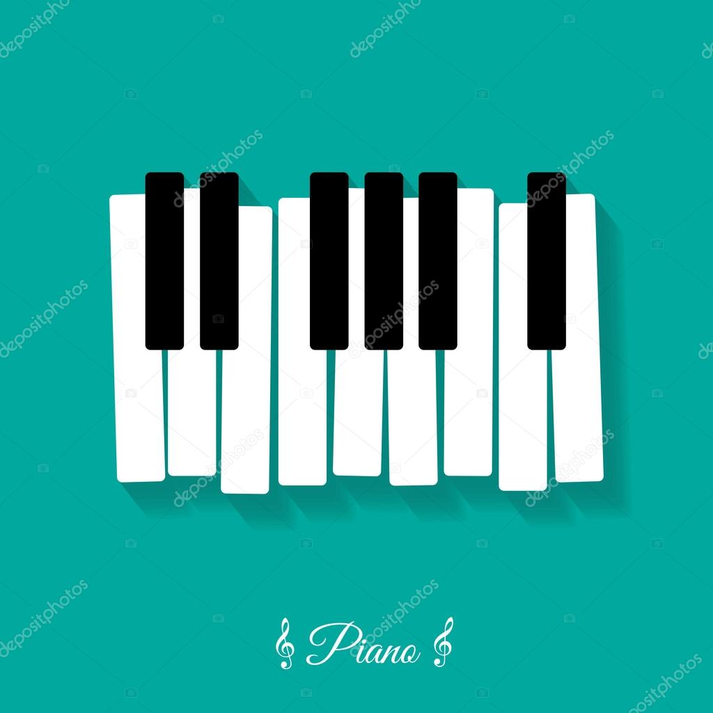 Piano keyboard in flat style