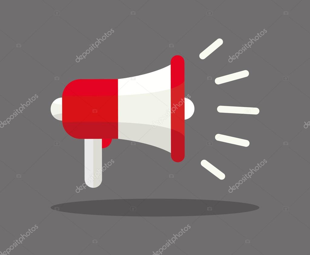 Police megaphone icon on white background