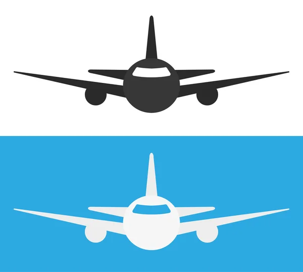 Black and white icon airplane — Stock Vector