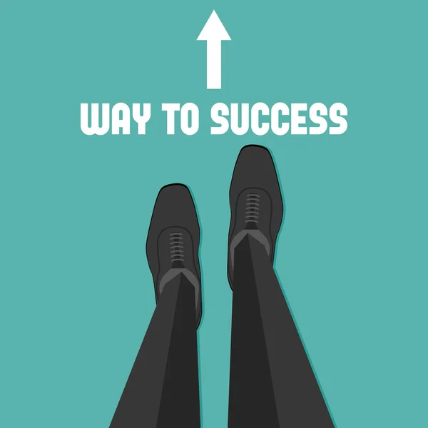 Üzletember keresi az út a sikerhez. — Stock Vector
