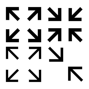 Siyah tam ekran simge seti