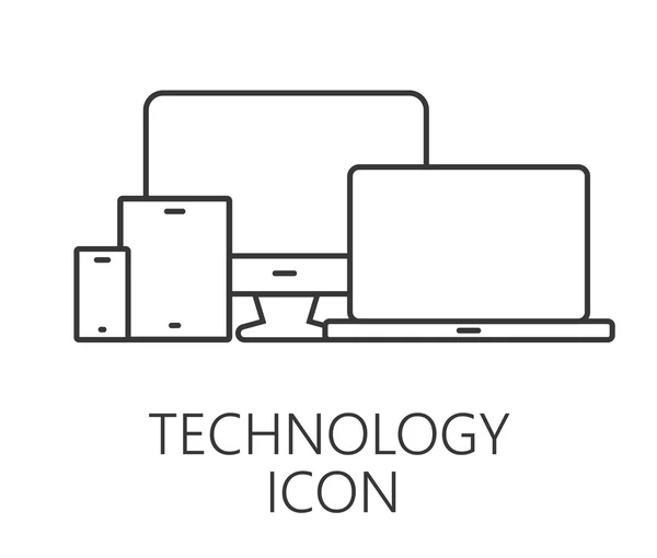 Moniteur, téléphone, icônes tablette — Image vectorielle