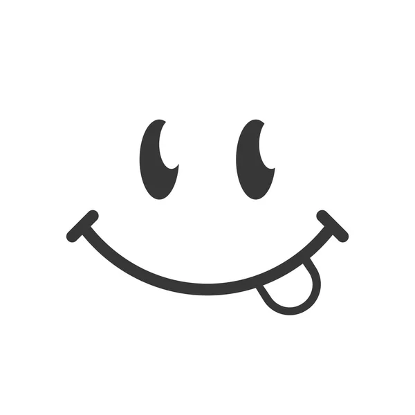 Blanco y negro Smiley icono — Archivo Imágenes Vectoriales