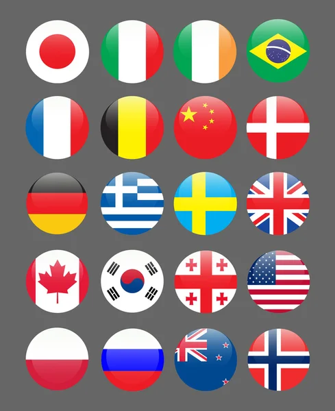 Set van vlag, pictogram — Stockvector
