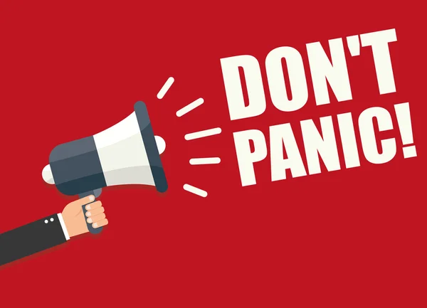 Don't Panic on red — Stock Vector