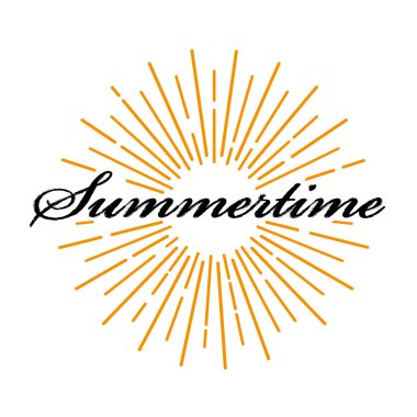 Yaz aylarında yazı tipografi poster