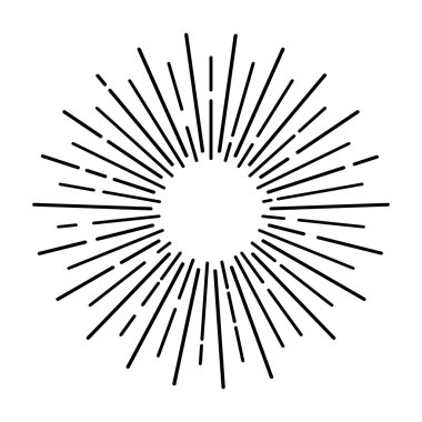 Güneş ışınları elle çizilmiş