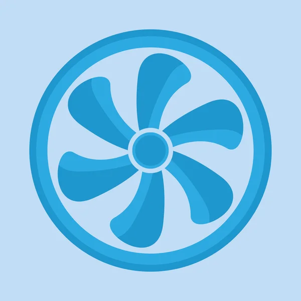 Blauwe symbool van de Ventilator — Stockvector