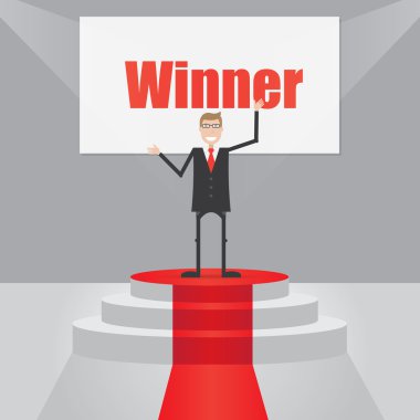 İşadamı kazanan podyum