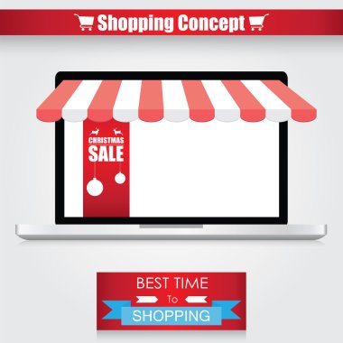 Christmas sale background in Laptop clipart