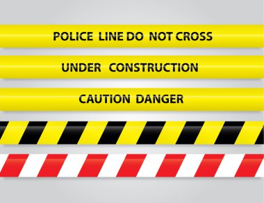 Set of different danger tapes. clipart