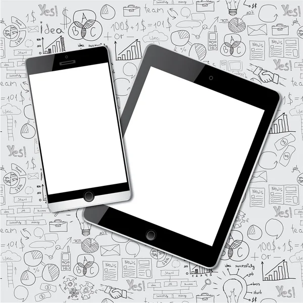 Tablette ordinateur & téléphone portable — Image vectorielle