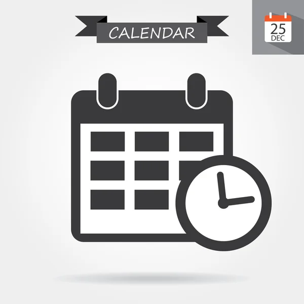 Kalender met klokpictogram — Stockvector