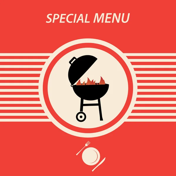 Grill menu barbecue — Stock Vector
