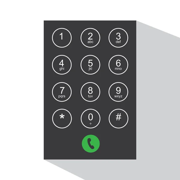 Teclado plano para teléfono — Vector de stock