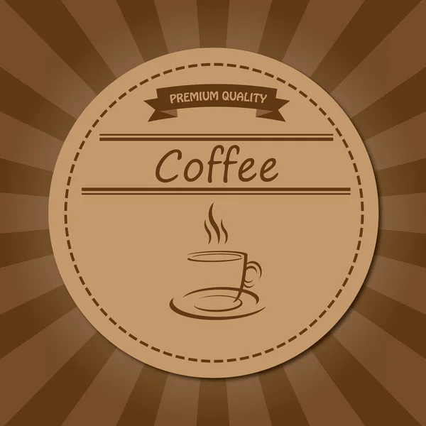 Brun abstrakt kaffe etikett. — Stock vektor