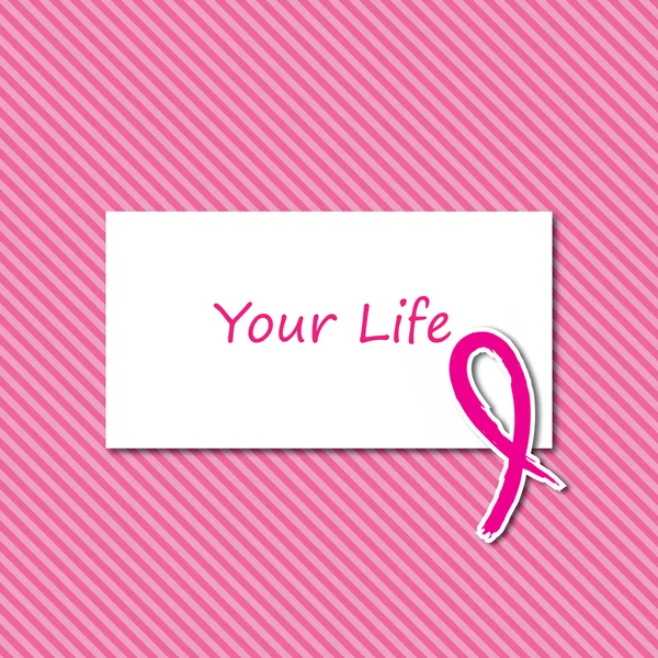 Conciencia Pink Ribbon Invitación — Vector de stock