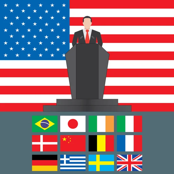 États-Unis d'Amérique Arrêt — Image vectorielle