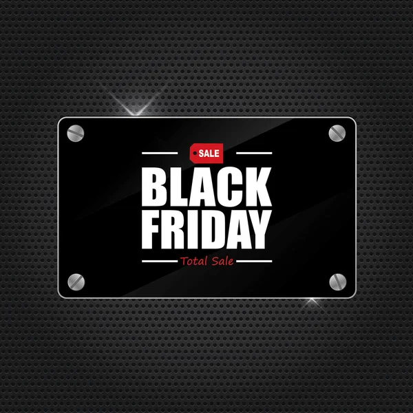 Metalen textuur van de achtergrond en tekst Black Friday. — Stockvector