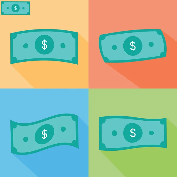 Dinero conjunto de negocios — Vector de stock