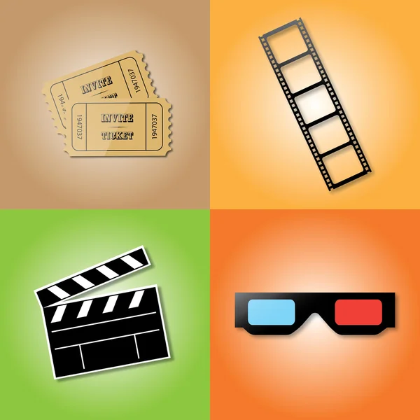 Set of cinema icons — Stock Vector