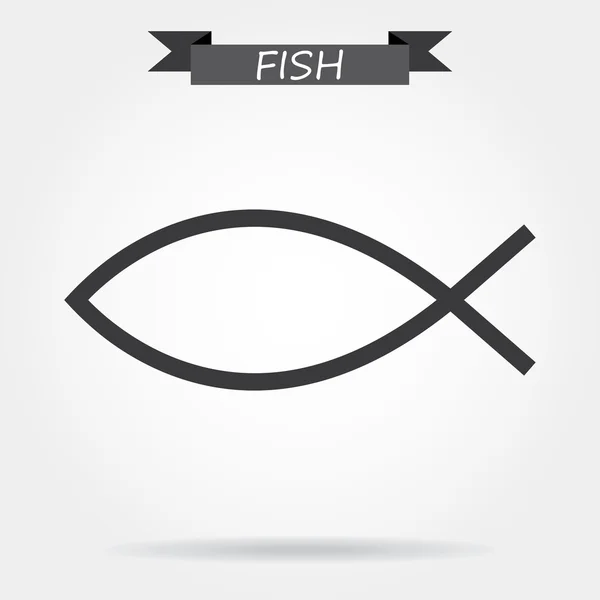 Símbolo cristiano - icono de pescado — Vector de stock