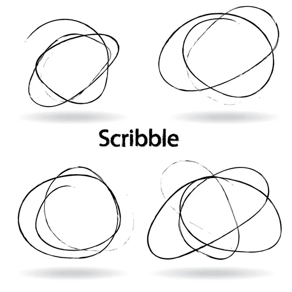 Ensemble de cercles à gribouiller dessinés à la main — Image vectorielle