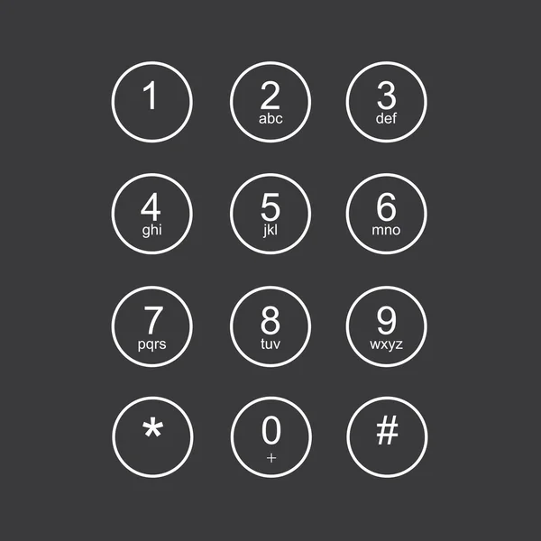 Teclado plano para teléfono — Archivo Imágenes Vectoriales