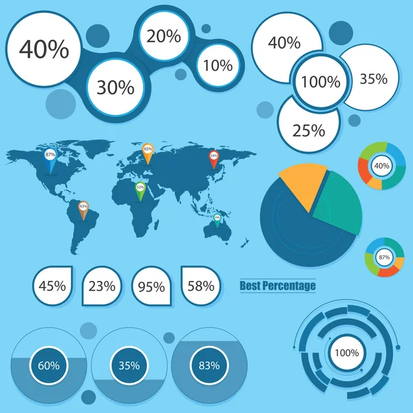 Mapa del mundo y gráficos de la información. — Archivo Imágenes Vectoriales