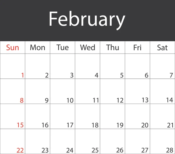 Monthly calendar 2015 — Stock Vector