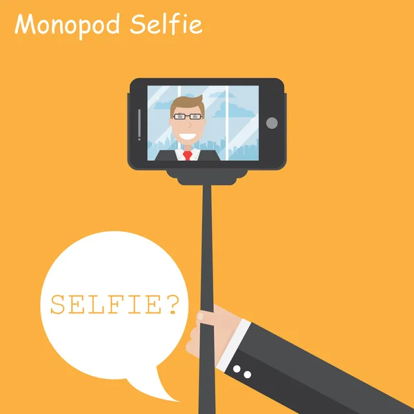 Monopode per selfie . — Vettoriale Stock