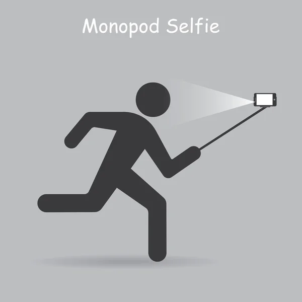 Monopod for selfie. — Stock Vector