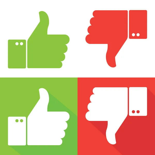 Thumbs Up and Thumbs Down — Stock Vector