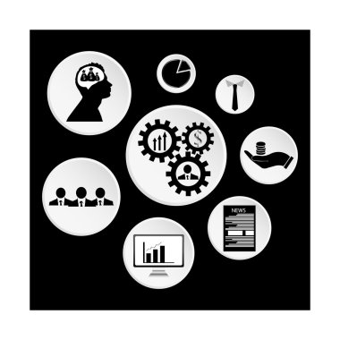 iş ikonları/simgeleri, yönetim ve insan kaynakları